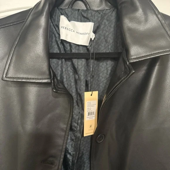 Rebecca Minkoff Black Vegan Leather Jacket - Picture 4 of 9